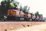 Eastbound stack train starts uphill